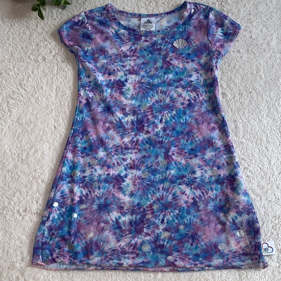 Disney Other - Disney Ily Purple Blue Mesh Swim Cover Up 5/6 GUC Tie Dye
